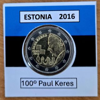 Moneda Estonia 2016 Paul Keres