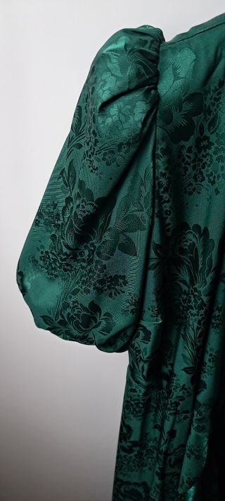 Vestido invitada verde botella.