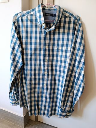 Camisa hombre Náutica Cuadros Azul Talla L