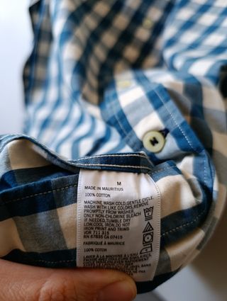 Camisa hombre Náutica Cuadros Azul Talla L