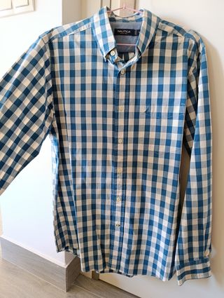 Camisa hombre Náutica Cuadros Azul Talla L