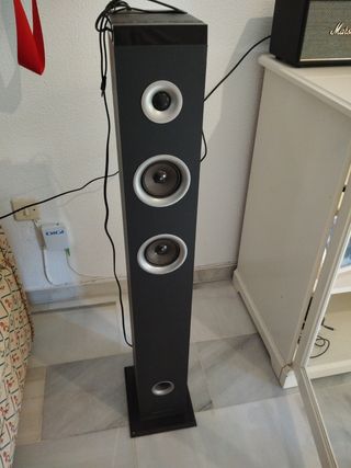 Torre de Sonido Negra y Plateada