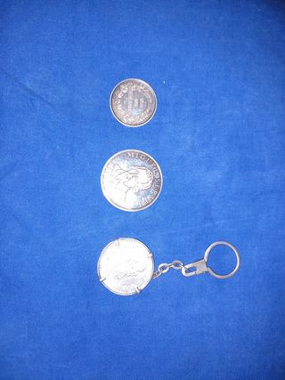Llavero Plata y Monedas Conmemorativas