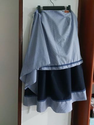 Traje de niña azul s 78 largo de falda
