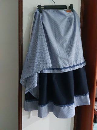 Traje de niña azul s 78 largo de falda