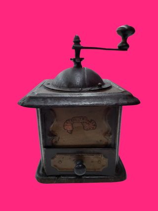 MOLINILLO DE CAFE MANUAL METALICO MARRON Y NEGRO