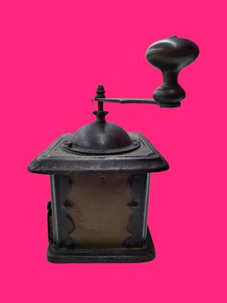 MOLINILLO DE CAFE MANUAL METALICO MARRON Y NEGRO