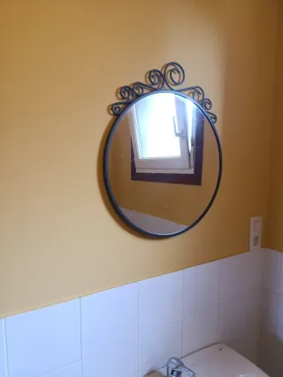 Mueble baño metal negro lavabo