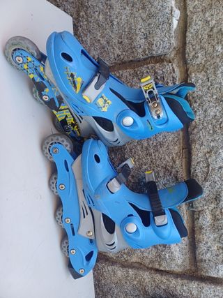 Patines en línea azules para niños talla 38/41
