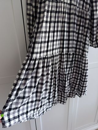 Vestido largo asimétrico cuadros