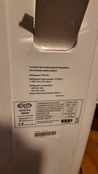 Condizionatore Argo Relax ritiro in loco a milano 