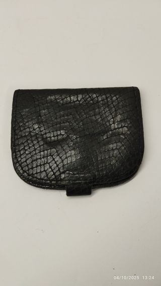 Monedero cartera vintage piel negra