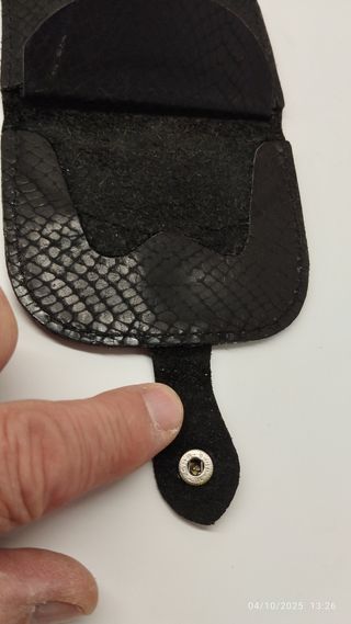 Monedero cartera vintage piel negra
