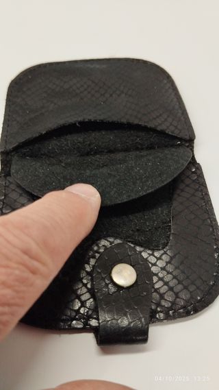 Monedero cartera vintage piel negra