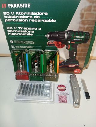 Super pack Parkside 20V Taladro Percutor+ batería 