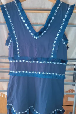 Vestido midi vintage azul