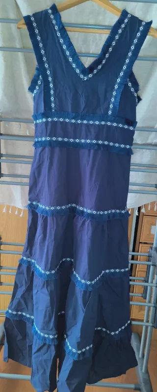 Vestido midi vintage azul