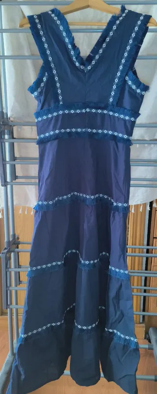 Vestido midi vintage azul