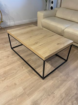 Mesa de centro industrial madera y metal