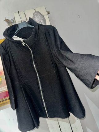 Cappottino donna nero con zip