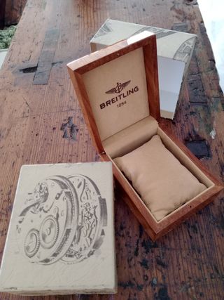 Cassa per orologi Breitling vintage in legno