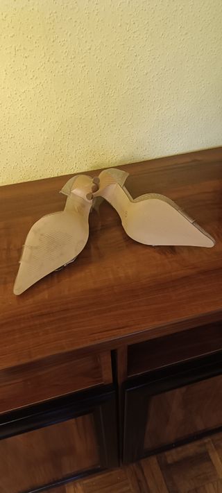 Zapatos Lolablue Beige/Dorado Tacón