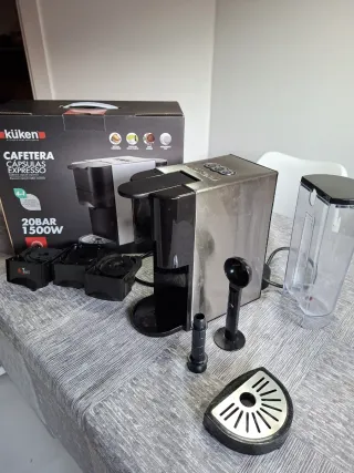 Cafetera Kuken 1500W 20BAR Negra/Blanca
