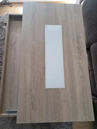 Mesa de centro elevable madera y cristal