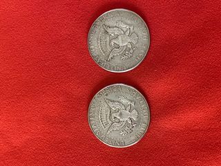 2 Monedas Media Dólar JFK Plata