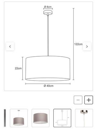 Lámpara colgante Inspire gris 40cm
