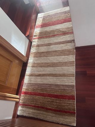 Alfombra pasillera de lana a rayas