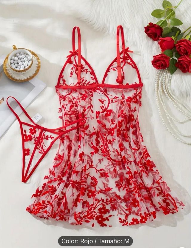 Conjunto Lencería Sexy Rojo Talla M