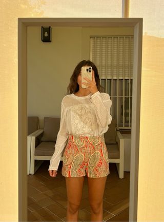 Short Talle Alto Estampado Zara