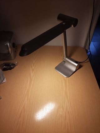 Lámpara Escritorio Metálica Negra y Plateada