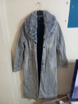 Chaqueta vaquera larga BSK mujer