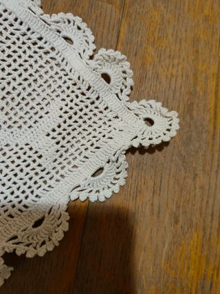 Centrino filet crochet bianco cotone