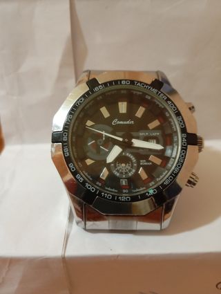 Reloj Comonuted Deportivo Hombre Plata Negro