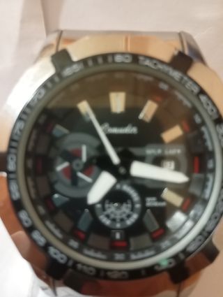 Reloj Comonuted Deportivo Hombre Plata Negro