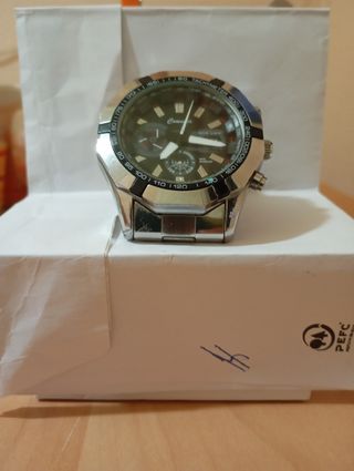 Reloj Comonuted Deportivo Hombre Plata Negro