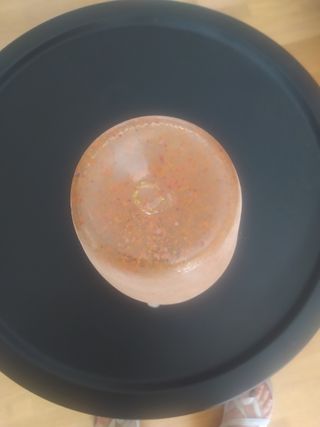 Jarrón de cristal murano naranja con asas,