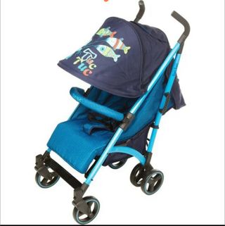 Carrito Tuc Tuc azul con estampado de peces