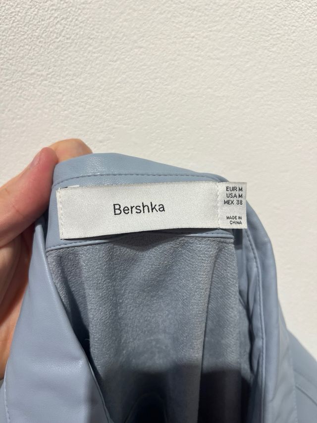 Camisa efecto piel azul