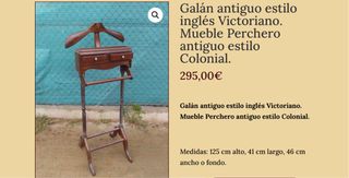 Galán de noche madera estilo Victoriano