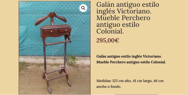 Galán de noche madera estilo Victoriano