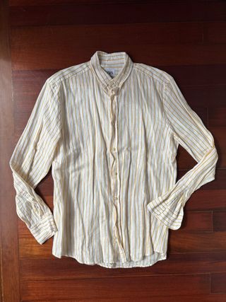 Camisa de lino a rayas Zara