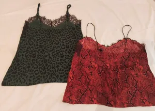 Lote 2 Blusas Pull and Bear y Bershka Tirantes 