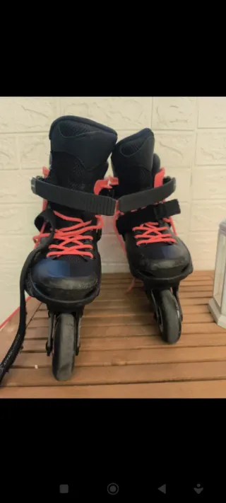 Patines en línea Rollerblade negros y rosas