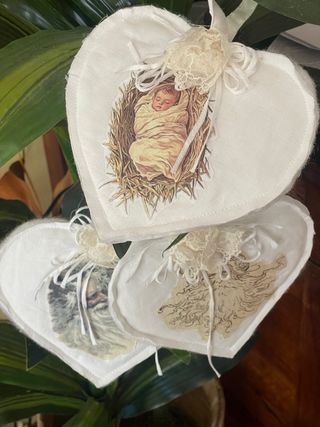 Set 3 bellissimi cuori Natale handmade