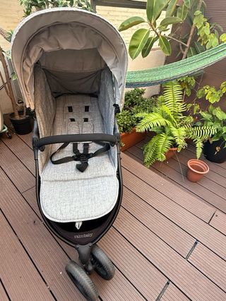 Carrito Bebé + Capazo Gris + Bumprider