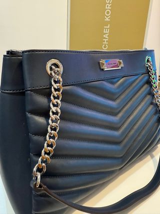 Bolso Michael Kors Azul y Plateado